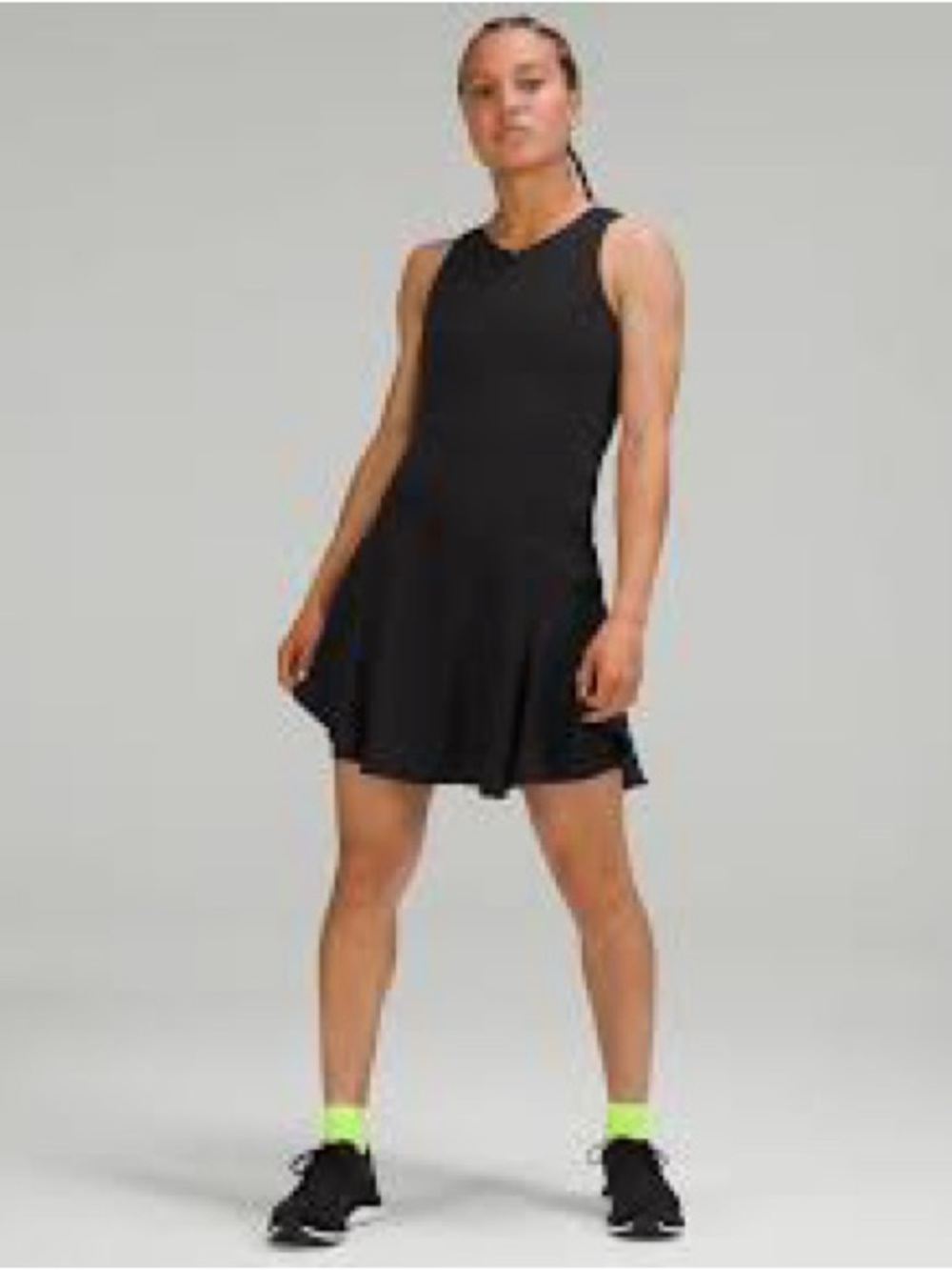 lululemon athletica Black Everlux Tennis Dress with Built-in Shorts